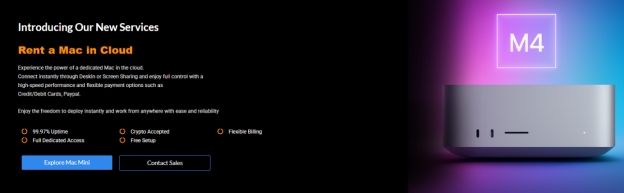 Casbay: 全新 Mac Mini M4云端方案|10核CPU|10核GPU|16GB内存|256GB SSD|100Mbps带宽|$109/月 Casbay: 全新 Mac Mini M4云端方案|10核CPU|10核GPU|16GB内存|256GB SSD|100Mbps带宽|$109/月