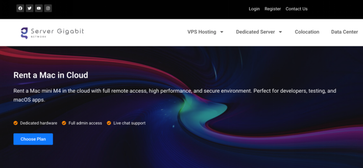 ServerGigabit 马来西亚 云端 Mac mini M4 租赁 10%折扣 $119/月起