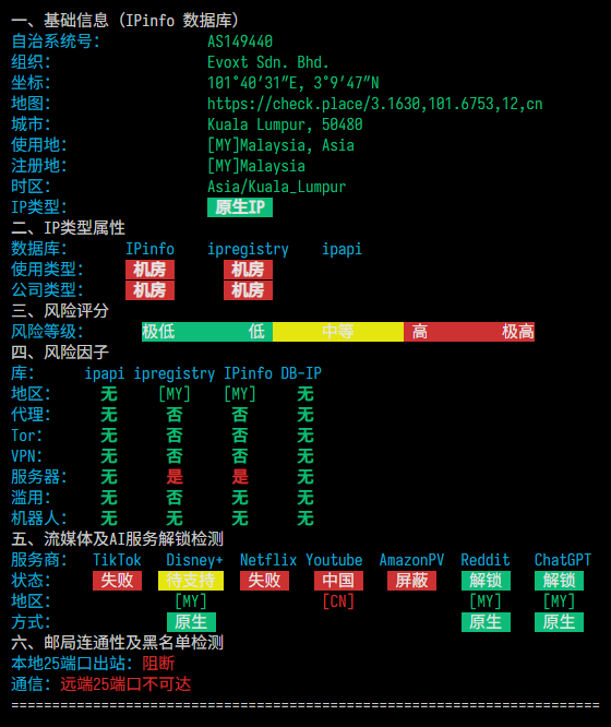 Evoxt|马来西亚vps测评|三网优化(CN2+9929+CMI)|1核512M|1Gbps|月付$3.49起|解锁Netflix&ChatGPT&TikTok Evoxt|马来西亚vps测评|三网优化(CN2+9929+CMI)|1核512M|1Gbps|月付$3.49起|解锁Netflix&ChatGPT&TikTok